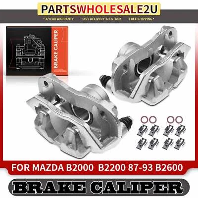 2x Front Left & Right Disc Brake Calipers w/ Bracket for Mazda B2000 B2200 B2600 - Image 1 of 4