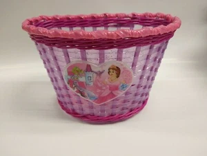 NEW! Princess Bicycle Basket Pink Purple Kids Child Glitter Bike Basket - Picture 1 of 4