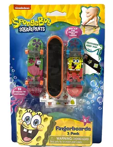 Bob Esponja Pantalones Cuadrados 3.5" Diapasones Paquete de 3 con 32 Pegatinas Hoja Nuevo - Imagen 1 de 2