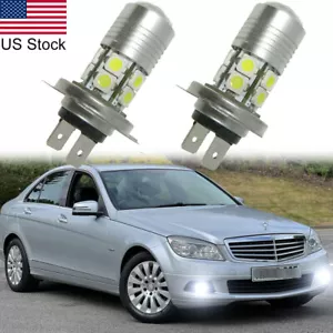 2x H7 LED 6000K Cold White Fog Light Bulbs For 2008-2010 Mercedes-Benz C230 Etc - Picture 1 of 9