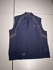 Winged Foot Golf Vest Men's Medium Adidas Blue Polyester Club Sport Jacket Coat