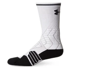 Under Armour Boys Football Crew Single Pair Socks, White/Black, Youth Large - Picture 1 of 1