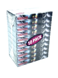 Maxell UR 60 Audio Cassette Tape -NEW SEALED 10 PACK QB - Photo 1/2