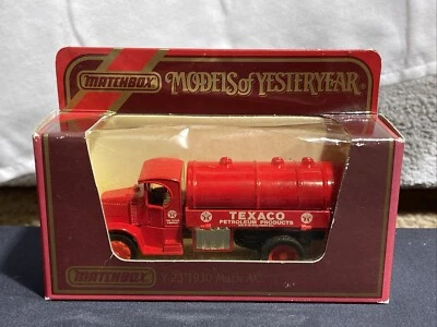 MATCHBOX MODELS OF YESTERYEAR 1930 MACK AC TANKER TEXACO PETROLEUM - Y-23 BOXED - Image 1 of 4