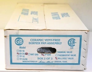 Vent Free Burner Pan Assembly 30" L/P Gas Millivolt Valve GB For Ceramic Logs - Picture 1 of 23