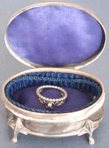 Antique Silver Jewel Box Casket CS & FS Birmingham - Picture 1 of 12
