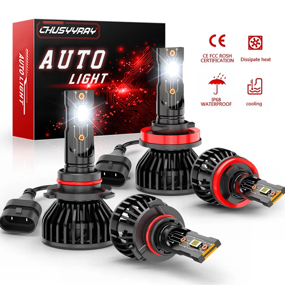 Faros LED 6000 K Hi-Lo Beam 9005 H11 para Honda Ridgeline 2017 2018 2019 Foto 1 de 4