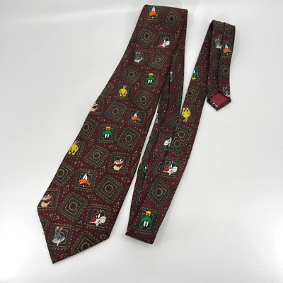 Corbata de colección Looney Tunes Mania para hombre roja 1993 camisa corbata años 90 dibujos animados Warner Foto 1 de 4
