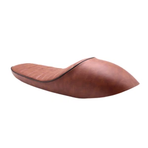 Brown Leopard Print Hump Long Seat For Cafe Racer Tracker Saddle Universal - Picture 1 of 6