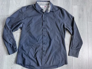 Men's Sovereign Code Charcoal Long Sleeve Cotton Shirt L - Picture 1 of 6