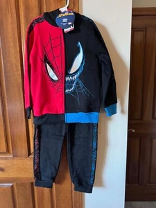 Marvel Spiderman Venom Boys 2 Piece Fleece Set Size M 8 New NWT - Picture 1 of 15