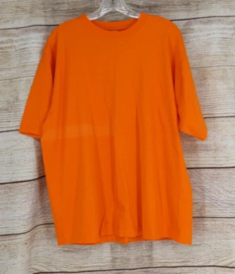 Camiseta Pullover De Colección Y2K Arizona Para Hombres Talla XL Cuello Redondo Neón Naranja Brillante Foto 1 de 4