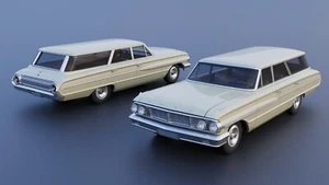 ABS-LIKE RESIN 3D PRINTED 1/25 1964 FORD COUNTRY SEDAN STATION WAGON FULL KIT - Picture 1 of 6