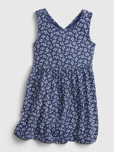 NEW $30 GAP Toddler Girls Cross-Back Blue & White Floral Summer Dress Size 2T - Picture 1 of 1