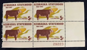 JOHN'S DEALS - US - NEBRASKA STATEHOOD PLATE BLOCK - SC #1328 - M/NH - Bild 1 von 2