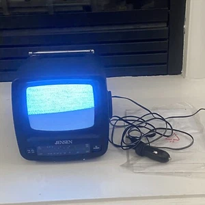 Jensen 2002 portátil vintage de 5"" blanco y negro televisor de 3 vías de alimentación. funciona - Imagen 1 de 6