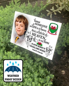 Large grave tree marker, Personalised plaque and stake, Wales Welsh design - Picture 1 of 12