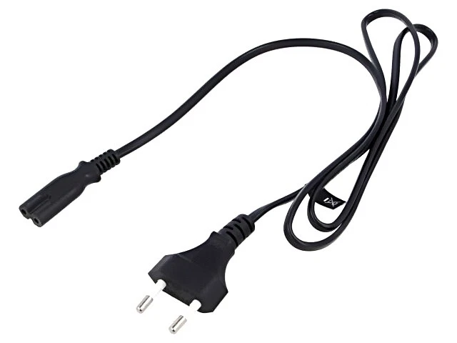 POSAC-C7EU12BK Kabel 2x0,5mm2 CEE 7/16 (C) Stecker,IEC C7 weiblich PVC 1,2m POS - Bild 1 von 1