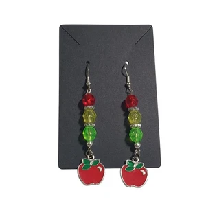 Coloridos Pendientes Colgantes Manzana Cuentas de Cristal Multicolor Moda Joyería Profesor - Imagen 1 de 3