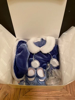 AMERICAN GIRL BITTY BABY 2004 Silver Bells Dress Set Book Bell Dress Tights - Image 1 of 4