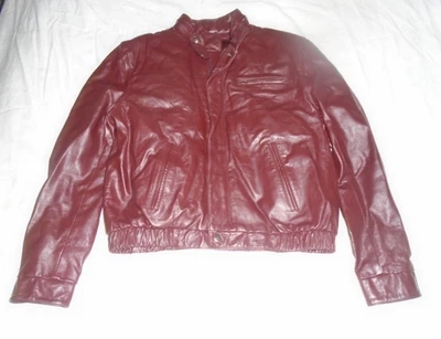 Bermans Para Hombres Cuero Marrón Bombardero Moto Chaqueta Imitación Piel Forrada Talla 40 Foto 1 de 4