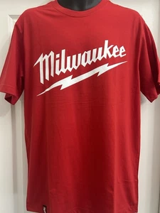 Authentic  Milwaukee Tools  Construction Worker T-Shirt Mens  Red Short Sleeve L - Picture 1 of 6