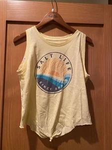Salt Life Women’s Yellow Sleeveless Sunrise Shirt NWT Size L - Picture 1 of 3