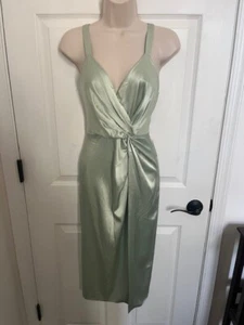 NWT $368 JILL STUART Mint Green Satin Twist-Front Cocktail Dress, Size 4 - Picture 1 of 5