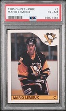 1985 O-PEE-CHEE #9 MARIO LEMIEUX RC PSA EX-MT 6