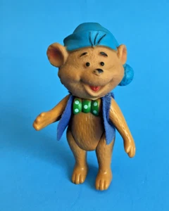 Estatuilla de plástico de Ted E. Bear que durmió en Navidad con chaleco azul original - Imagen 1 de 7