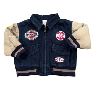 Chaqueta universitaria Starting Out de sarga/denim para niño pequeño - 18 Mos. - Tostado y azul - Imagen 1 de 7
