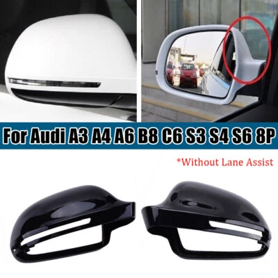 Cubierta de espejo retrovisor con clip negro brillante para Audi A4 B8 S4 A3 A6 2008-2011 Foto 1 de 4