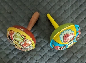 Vintage 1950s Tin Litho Noisemaker USA Colorful Bells And Clown Noisemaker - Picture 1 of 14