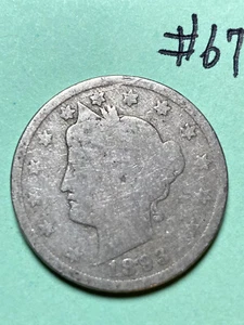 1893 LIBERTY "V" NICKEL, #67 - Picture 1 of 2