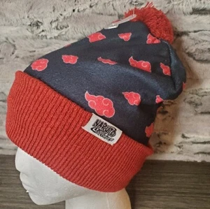 Naruto Shippuden Youth Fleece Cuffed Over Sized Pom Beanie (Black/Red, OSFM) - Picture 1 of 5