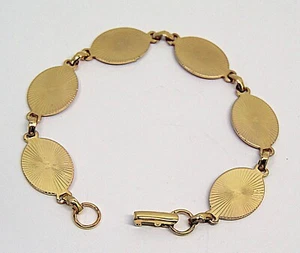 3 GOLD TONE Bracelet Blanks  Forms with 6 OVAL PADS 20mm x 15mm (~ 3/4" x 5/8" - Picture 1 of 7
