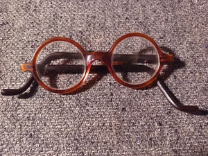 VINTAGE JAPANESE STYLE ACETATE EYEGLASSES TWO TONE ROUND - Picture 1 of 10
