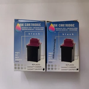 2 Pack Black Ink Cartridges For Lexmark Black 12A1970/75 NIB Sealed Remanufactur - Picture 1 of 8