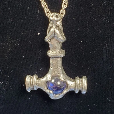 Thor's Hammer Mjölnir Pewter Necklace Fellowship Foundry US Made Retired NEW - Image 1 of 4