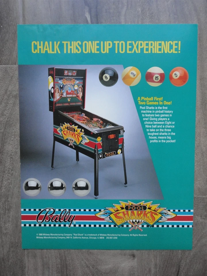Pool Sharks Pinball Machine Bally Flyer D - Image 1 of 1