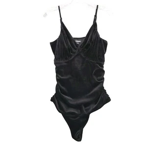 Express Samt Body Rüschen ärmellos schwarz Gr. M Goth Witchy - Bild 1 von 9