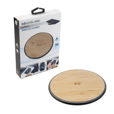 Elegantes Wireless Charger Ladegerät aus Bambus für ihr Smartphone, Schnelllade - Bild 1 von 4