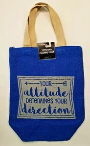 Reusable Canvas Tote Bag "Your Attitude Determines Your Direction" NWT Free Ship - Picture 1 of 3