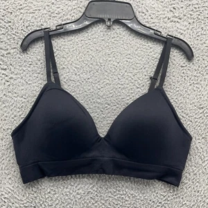 Nordstrom Bra Womens Medium Black Tagless Wire Free Spaghetti Strap Bra New $29 - Picture 1 of 6