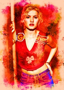 Elisha Cuthbert Model Celebrity 2/5 Fine Art Print Card By:Q Sexy Orange