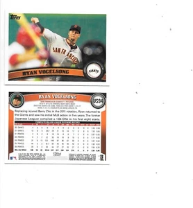 Ryan Vogelsong 2011 Topps Update Series MLB Card #US94 Giants 2 card lot - Picture 1 of 1