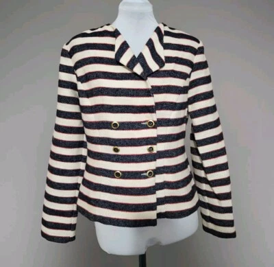 Chaqueta Blazer Cabi Nautical Stripe Love Cabi Cruise Colección Mujer Talla 6 Nueva con Etiquetas Foto 1 de 4