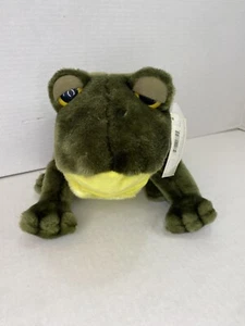 Vtg Frog Hand Puppet Ron Banafato INC Green Bullfrog Plush Toy New No Sound - Picture 1 of 8