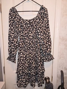 Womens Flowy Maxi Dress Long Sleeve Loose Plain Long Maxi Casual Dress Size M - Picture 1 of 8