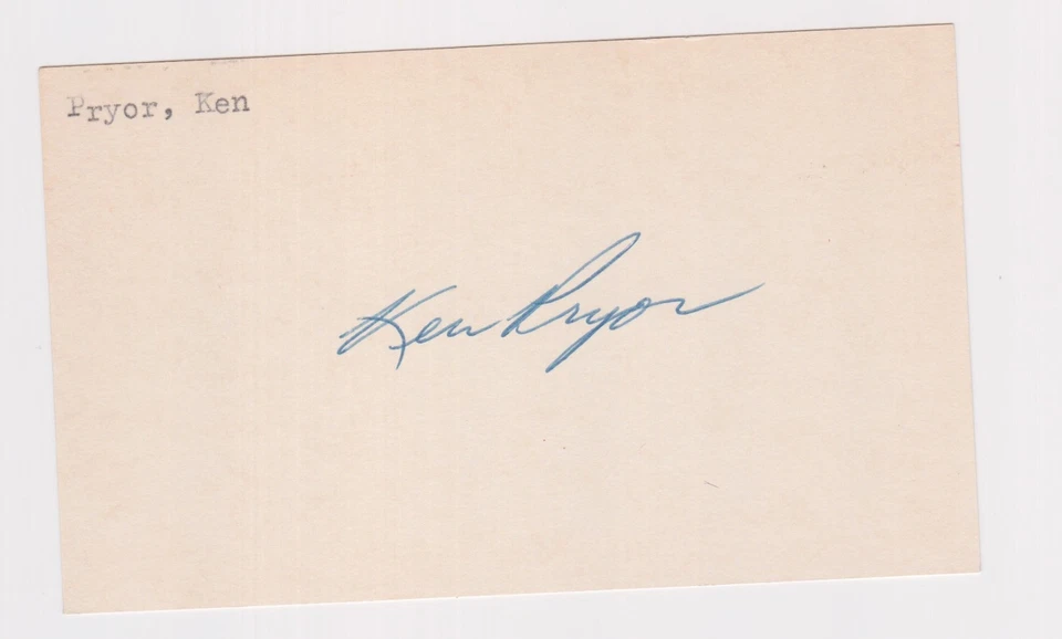 Ken Pryor vintage signed 3x5  Oklahoma Sooners Phillips 66ers - Image 1 of 1